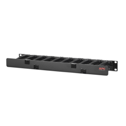 APC NetShelter Cable Management, Horizontal Cable Manager, 1U, Single Side with Cover, Black, 483 x 44 x 110 mm - 1