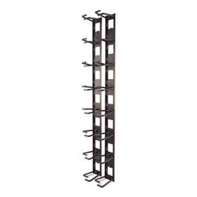 APC NetShelter Cable Management, Vertical Cable Manager, Cable Rings, Set of 8, Black, 55 mm x 766 mm x 85 mm - 1